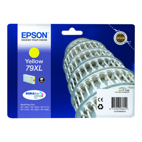 Epson 79XL - 17.1 ml - XL - yellow - original - ink cartridge - for WorkForce Pro WF-4630DWF, WF-4640DTWF, WF-5110DW, WF-5190DW, WF-5620DWF, WF-5690DWF - 4