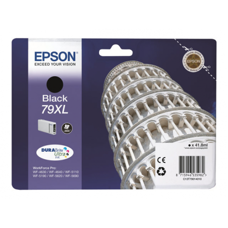 Epson 79XL - 41.8 ml - XL - black - original - ink cartridge - for WorkForce Pro WF-4630DWF, WF-4640DTWF, WF-5110DW, WF-5190DW, WF-5620DWF, WF-5690DWF - 4