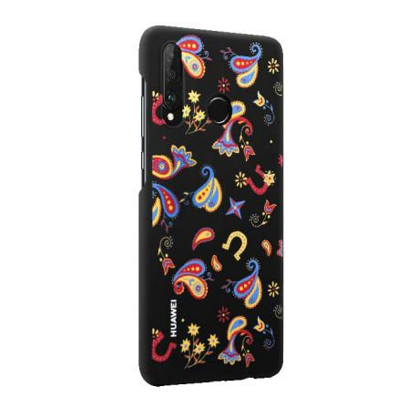 Huawei - Back cover for mobile phone - thermoplastic polyurethane (TPU) - flower black - for Huawei P30 lite - 1