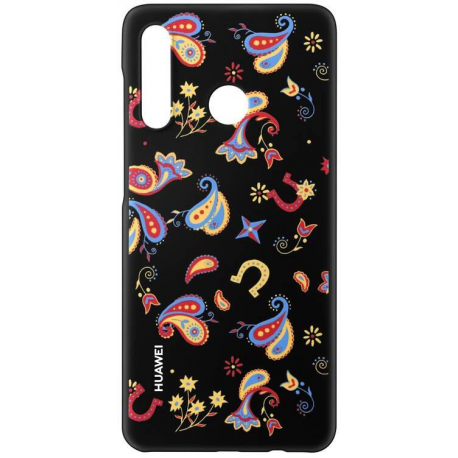 Huawei - Back cover for mobile phone - thermoplastic polyurethane (TPU) - flower black - for Huawei P30 lite - 4