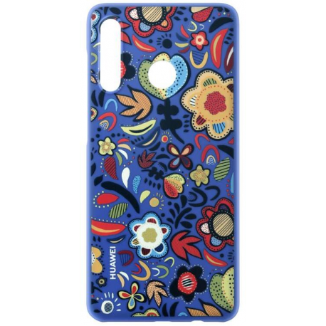 Huawei - Back cover for mobile phone - thermoplastic polyurethane (TPU) - flower blue - for Huawei P30 lite - 3