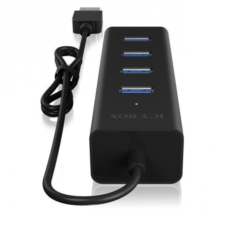 IcyBox 4x Port USB 3.0 Hub, Black