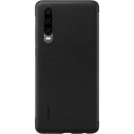 Huawei Smart View - Flip cover for mobile phone - faux leather - black - for Huawei P30 - 1