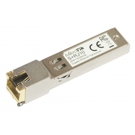 MikroTik S+RJ10 - SFP+ transceiver module - 10 GigE, 5 GigE, 2.5 GigE - 10Base-T, 100Base-TX, 1000Base-T, 10GBase-T, 2.5GBase-T, 5GBase-T  /  RJ-45 - up to 200 m - 2
