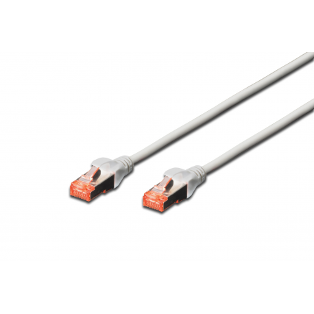 DIGITUS Professional - Patch cable - RJ-45 (M) to RJ-45 (M) - 1.5 m - SFTP - CAT 6 - booted, halogen-free, snagless - grey - 2