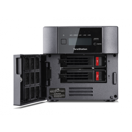 BUFFALO TeraStation 5210DN - NAS server - 2 bays - 16 TB - SATA 6Gb/s - HDD 8 TB x 2 - RAID 0, 1, JBOD - RAM 4 GB - 10 Gigabit Ethernet - iSCSI - with 3 years 24-hour TeraStation VIP HDD Exchange Service - 10