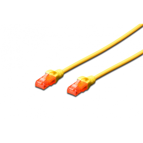 DIGITUS Professional - Patch cable - RJ-45 (M) to RJ-45 (M) - 3 m - UTP - CAT 6e - booted, snagless - yellow - 2
