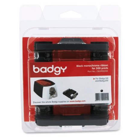 Badgy - Black  /  monochrome - print ribbon cassette - for Badgy 100, 200 - 2