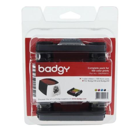 Badgy Full kit - YMCKO - print ribbon cassete  /  PVC cards kit - for Badgy 100, 200 - 1