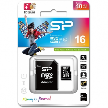 SILICON POWER 16GB, MICRO SDHC, CLASS 10 WITH SD ADAPTER - 6
