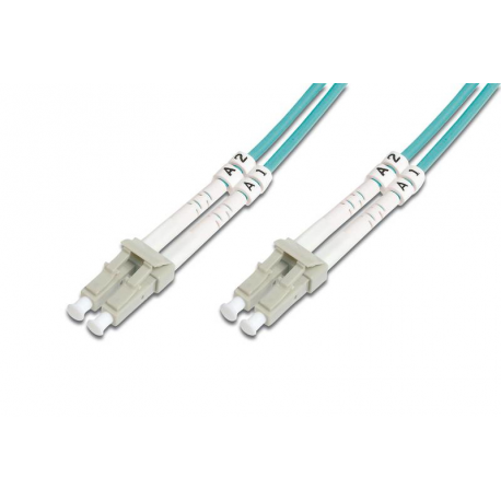 DIGITUS - Patch cable - LC multi-mode (M) to LC multi-mode (M) - 3 m - fibre optic - duplex - 50  /  125 micron - OM4 - halogen-free - aqua - 1