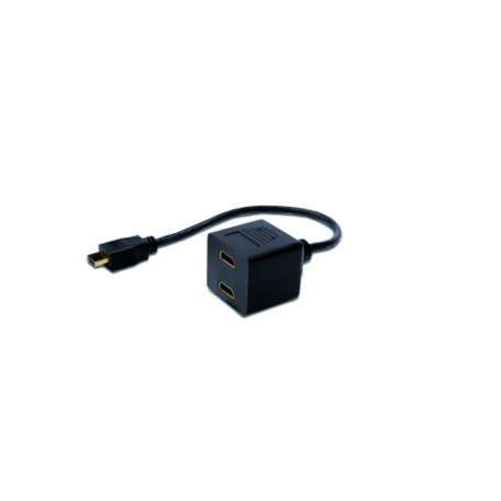 ASSMANN - HDMI splitter - HDMI male to HDMI female - 20 cm - shielded - black - 1