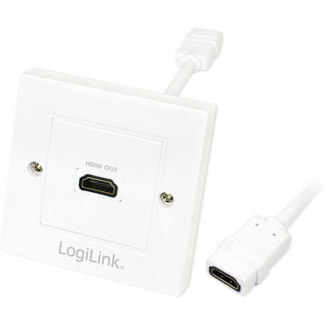 LogiLink - Flush mount outlet - HDMI - white - 2