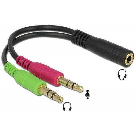 Delock - Audio adaptor - stereo mini jack female to stereo mini jack male - 12 cm - 1