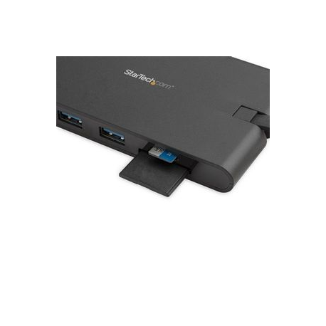 StarTech.com USB C Multiport Adapter, USB Type-C Mini Dock with HDMI 4K or 1080p VGA Video, 100W PD Passthrough, 3x USB 3.0, Gigabit Ethernet, SD & MicroSD Card Reader, USB 3.0 Adapter - USB C HDMI Travel Dock (DKT30CHVSCPD) - Docking station - USB-C - VGA, HDMI - GigE - 1