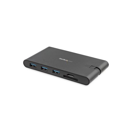 StarTech.com USB C Multiport Adapter, USB Type-C Mini Dock with HDMI 4K or 1080p VGA Video, 100W PD Passthrough, 3x USB 3.0, Gigabit Ethernet, SD & MicroSD Card Reader, USB 3.0 Adapter - USB C HDMI Travel Dock (DKT30CHVSCPD) - Docking station - USB-C - VGA, HDMI - GigE - 6