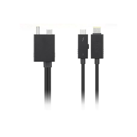 Lenovo Split Cable - Thunderbolt cable (M) (M) - Thunderbolt 3 - 67 cm - black - CRU - for ThinkPad L13 Gen 2; L13 Yoga Gen 2; P1 Gen 4; P17 Gen 2; T15g Gen 2; X1 Extreme Gen 4 - 0