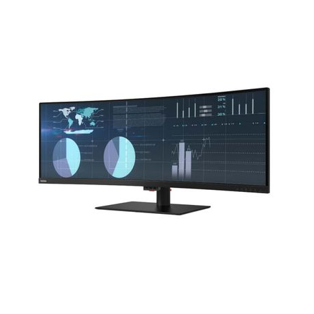 Lenovo ThinkVision P44w-10 - LED monitor - curved - 44" (43.4" viewable) - 3840 x 1200 - VA - 450 cd / m² - 3000:1 - DisplayHDR 400 - 4 ms - 2xHDMI, DisplayPort, 2xUSB-C - raven black - 6