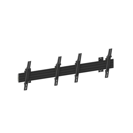Multibrackets M Wallmount Pro MBW2U - Mounting kit (2 wall plates, wall rails, 4 tilt arms) - for 2 LCD displays - aluminium, steel - black - screen size: 40"-65" - wall-mountable - 0