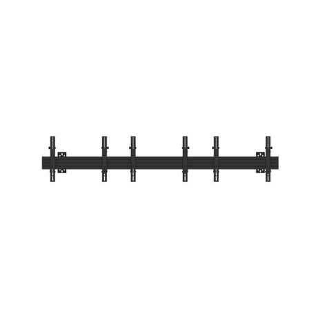 Multibrackets M Wallmount Pro MBW3U - Mounting kit (2 wall plates, 4 rails, 6 tilt arms) - for 3 LCD displays - aluminium, steel - black - screen size: 40"-65" - wall-mountable - 4