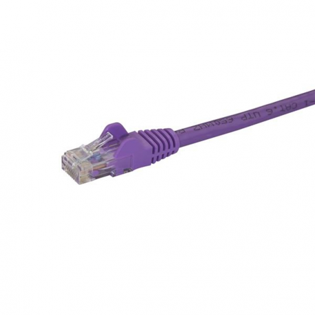 StarTech.com 100ft CAT6 Ethernet Cable, 10 Gigabit Snagless RJ45 650MHz 100W PoE Patch Cord, CAT 6 10GbE UTP Network Cable w / Strain Relief, Purple, Fluke Tested / Wiring is UL Certified / TIA - Category 6 - 24AWG (N6PATCH100PL) - Patch cable - RJ-45 (M) to RJ-45 (M) - 30.5 m - UTP - CAT 6 - snagless - purple - 0