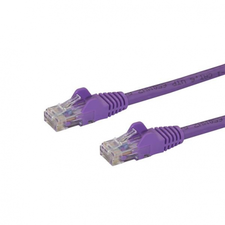 StarTech.com 100ft CAT6 Ethernet Cable, 10 Gigabit Snagless RJ45 650MHz 100W PoE Patch Cord, CAT 6 10GbE UTP Network Cable w / Strain Relief, Purple, Fluke Tested / Wiring is UL Certified / TIA - Category 6 - 24AWG (N6PATCH100PL) - Patch cable - RJ-45 (M) to RJ-45 (M) - 30.5 m - UTP - CAT 6 - snagless - purple - 1