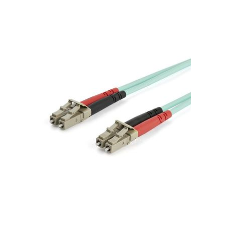 StarTech.com 7m OM3 LC to LC Multimode Duplex Fiber Optic Patch Cable - Aqua - 50 / 125 - LSZH Fiber Optic Cable - 10Gb (A50FBLCLC7) - Patch cable - LC multi-mode (M) to LC multi-mode (M) - 7 m - fibre optic - duplex - 50  /  125 micron - OM3 - halogen-free - aqua - 0