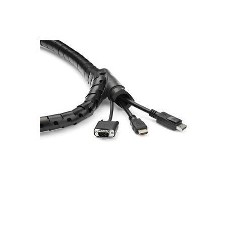 StarTech.com 1.5m (4.9ft) Cable Management Sleeve - Spiral - 1.8" (45mm) Diameter - W / Cable Loading Tool (CMSCOILED3) - Cable sleeving kit - black - 1.5 m - 3