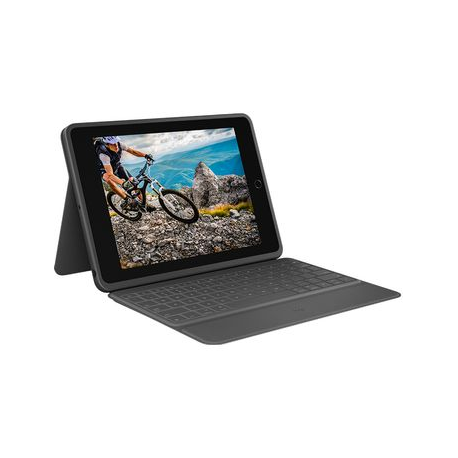 Logitech Rugged Folio - Keyboard and folio case - Apple Smart connector - Pan Nordic - for Apple 10.2-inch iPad (7th generation, 8th generation) - 0