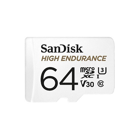 SanDisk Max Endurance - Flash memory card (microSDXC to SD adapter included) - 64 GB - Video Class V30 / UHS-I U3 / Class10 - microSDXC UHS-I - 2
