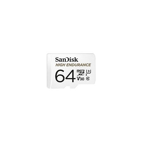 SanDisk Max Endurance - Flash memory card (microSDXC to SD adapter included) - 64 GB - Video Class V30 / UHS-I U3 / Class10 - microSDXC UHS-I - 3