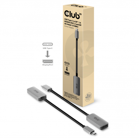 Club 3D CAC-1567 - DisplayPort adapter - USB-C (M) to DisplayPort (F) - DisplayPort 1.4 - 22 cm - active, 8K support - 9