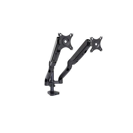 ART L-18GD - Mounting kit - for 2 LCD displays (full-motion adjustable dual arm) - metal - black - screen size: 10"-32" - desk-mountable - 6