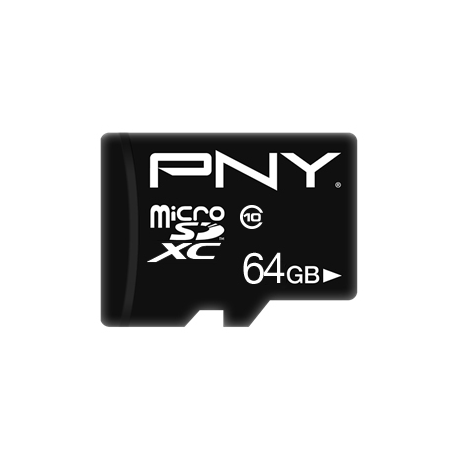 PNY Performance Plus - Flash memory card - 64 GB - Class 10 - microSDXC - 2