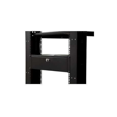StarTech.com 3U 9in Deep RackMount Locking Storage Drawer - Rack storage drawer - black - 3U - 19" - SH39LK - Rack storage drawer - black - 3U - 19" - for P / N: RACK-18U-20-WALL-OA, RACK-21U-20-WALL-OA, RACK-24U-20-WALL-OA, RK3236BKF - 2