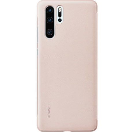 Huawei Smart View - Flip cover for mobile phone - faux leather - pink - for Huawei P30 Pro - 1
