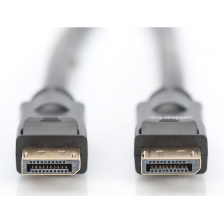 ASSMANN - DisplayPort cable - DisplayPort (P) to DisplayPort (P) - 20 m - latched, 4K support, active - black - 1
