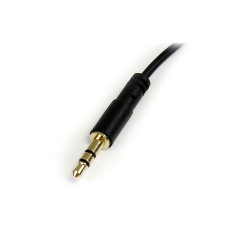 StarTech.com 6 ft Slim 3.5mm to Right Angle Stereo Audio Cable - M / M (MU6MMSRA) - Audio cable - stereo mini jack male to stereo mini jack male - 1.8 m - black - right-angled connector - for P / N: SV231DVGAU2A, SV431DVGAU2A - 2