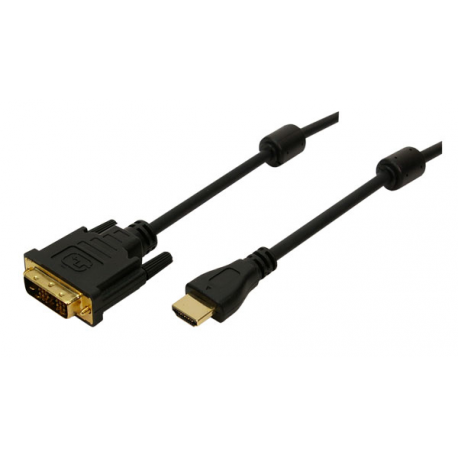 LogiLink - Adapter cable - HDMI female to DVI-D male - 2 m - double shielded - black - 1