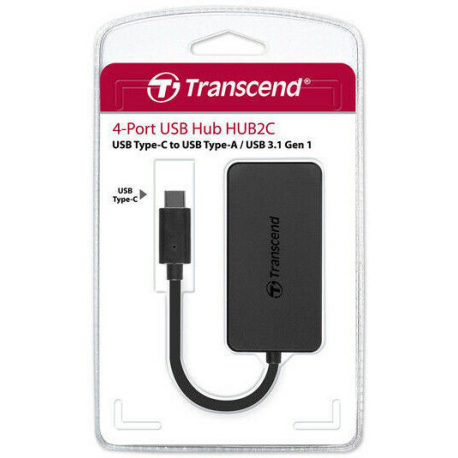 Transcend HUB2C - Hub - 4 x USB 3.1 Gen 1 - desktop - 3