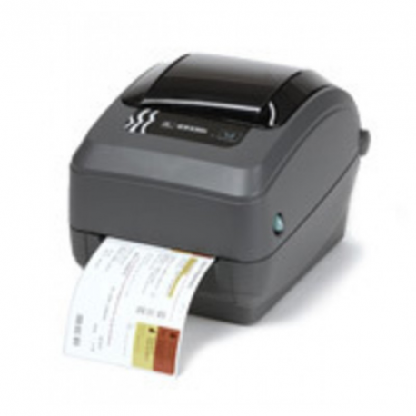 Zebra GX Series GX430t - Label printer - direct thermal  /  thermal transfer - Roll (10.8cm) - 300 dpi - up to 102 mm / sec - USB, LAN, serial - 3