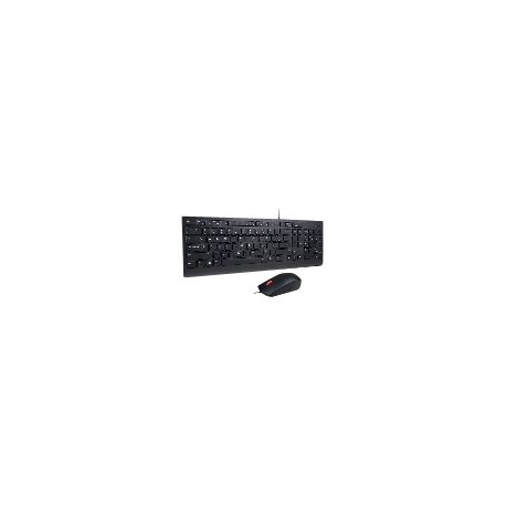 Lenovo Essential Wired Combo - Keyboard and mouse set - USB - Nordic - for 100e Chromebook (2nd Gen) MTK.2; ThinkCentre M70q Gen 2; ThinkStation P330 Gen 2 - 0