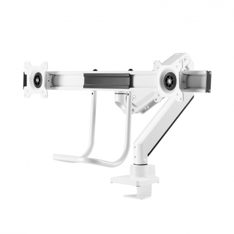 Neomounts by Newstar Select NM-D775DX - Mounting kit - for 2 LCD displays (full-motion) - white - screen size: 10"-32" - clamp mountable, grommet, desk-mountable - 1