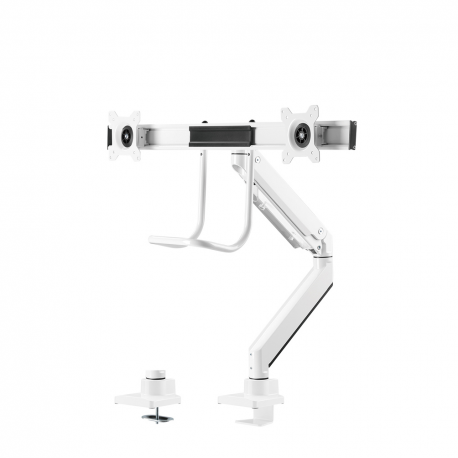 Neomounts by Newstar Select NM-D775DX - Mounting kit - for 2 LCD displays (full-motion) - white - screen size: 10"-32" - clamp mountable, grommet, desk-mountable - 5