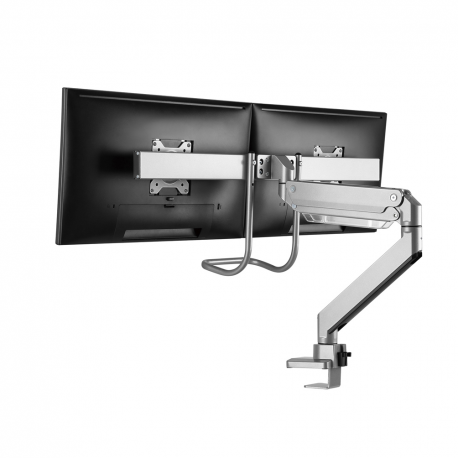 Neomounts by Newstar Select NM-D775DX - Mounting kit - for 2 LCD displays (full-motion) - silver - screen size: 10"-32" - clamp mountable, grommet, desk-mountable - 2
