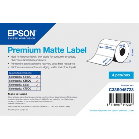 Epson PE - Matte - 210 x 297.4 mm 736 label(s) (4 roll(s) x 184) die cut labels - for ColorWorks CW-C6500Ae, CW-C6500Pe - 0