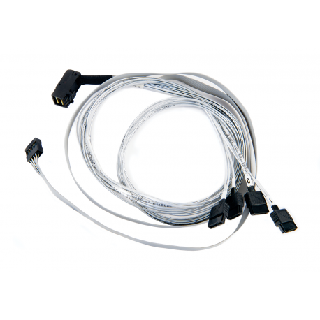 Microchip Adaptec - SAS internal cable - with Sidebands - SAS 6Gbit / s - 4-Lane - SATA (F) to 4 x Mini SAS HD (SFF-8643) (M) - 80 cm - right-angled connector - 2