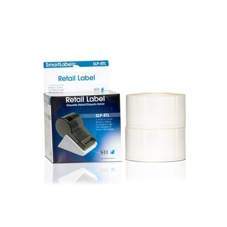 Seiko Instruments SLP-RTL - Self-adhesive - perforated - white - 37 x 37 mm 1120 label(s) (2 roll(s) x 560) labels - for Smart Label Printer 440, 440 Office Administration Pack, 450, 620, 650, 650SE - 1