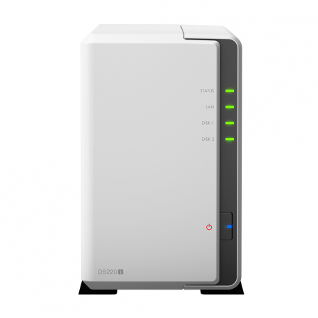 Synology Disk Station DS220j - NAS server - 2 bays - SATA 6Gb/s - RAID 0, 1, JBOD - RAM 512 MB - Gigabit Ethernet - iSCSI - 10