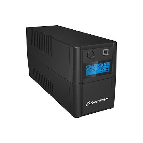 POWERWALK VI 650 SHL FR Power Walker UPS Line-Interactive 650VA 2x 230V PL OUT, RJ11 IN/OUT, USB, LCD